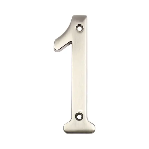 PAMEX DD074S1SN Pamex  4" Heavy Duty House Number # 1 Satin Nickel Finish