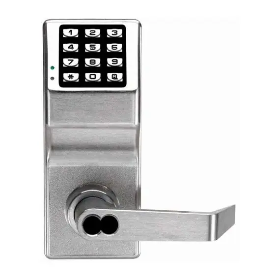 Alarm Lock DL2700IC26DC Non-Weatherized Trilogy Electronic Digital Lever Lock with Interchangeable Core for  Prep Satin Chrome Finish