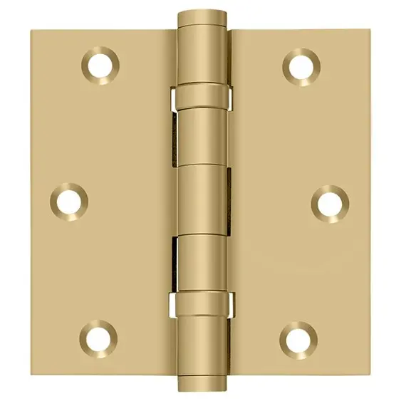 Deltana DSB35B4 3-1/2" x 3-1/2" Square Hinge; Ball Bearings; Satin Brass Finish