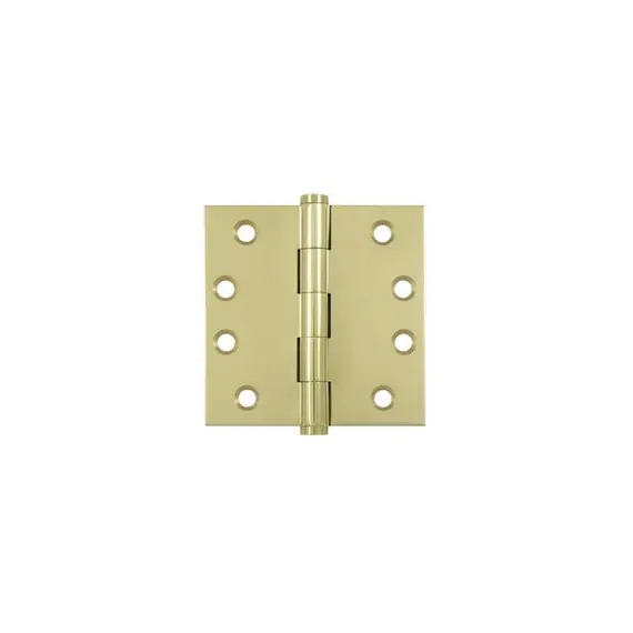 Deltana DSB43-UNL 4" x 4" Square Hinge; Unlacquered Bright Brass Finish