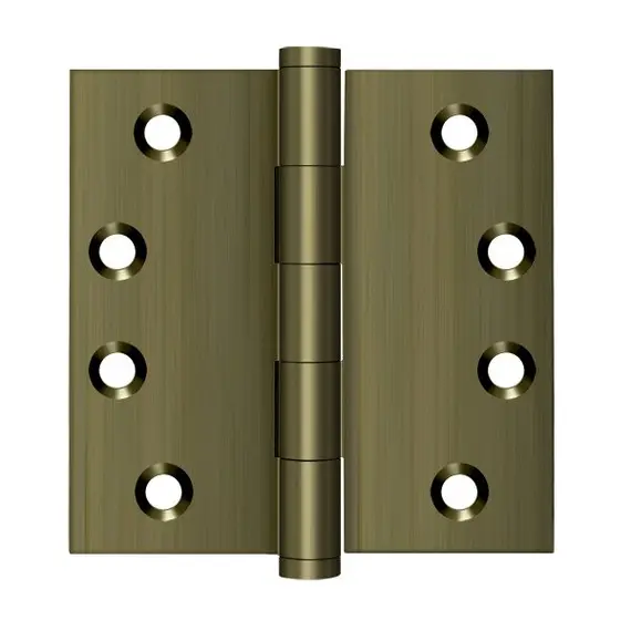 Deltana DSB45 4" x 4" Square Hinge; Antique Brass Finish