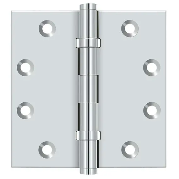 Deltana DSB45B26 4-1/2" x 4-1/2" Square Hinge; Ball Bearings; Bright Chrome Finish