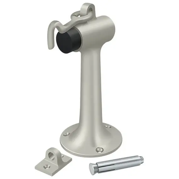 Deltana DSF630U15 Floor Mount, 6" Bumper with Hook and Eye, Heavy Duty, Satin Nickel Finish