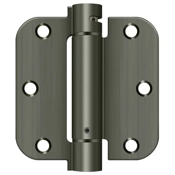 Deltana DSH35R515A 3-1/2" x 3-1/2" x 5/8" Spring Hinge; Antique Nickel Finish