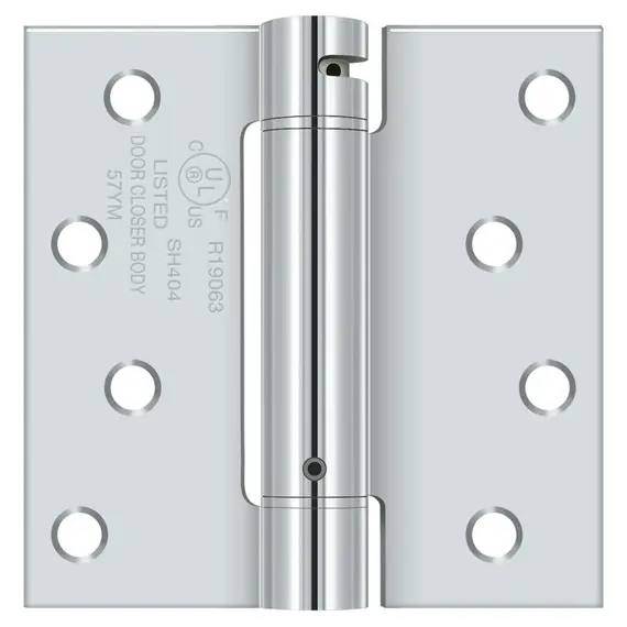 Deltana DSH44U26 4" x 4" Spring Hinge; Bright Chrome Finish