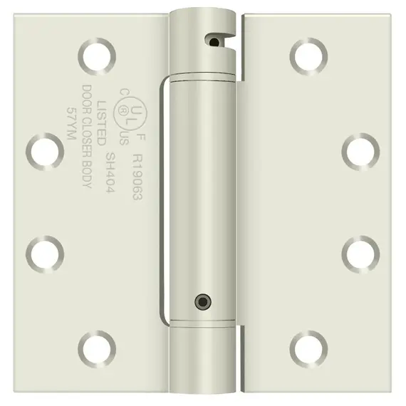 Deltana DSH45USPW 4-1/2" x 4-1/2" Spring Hinge; White Finish