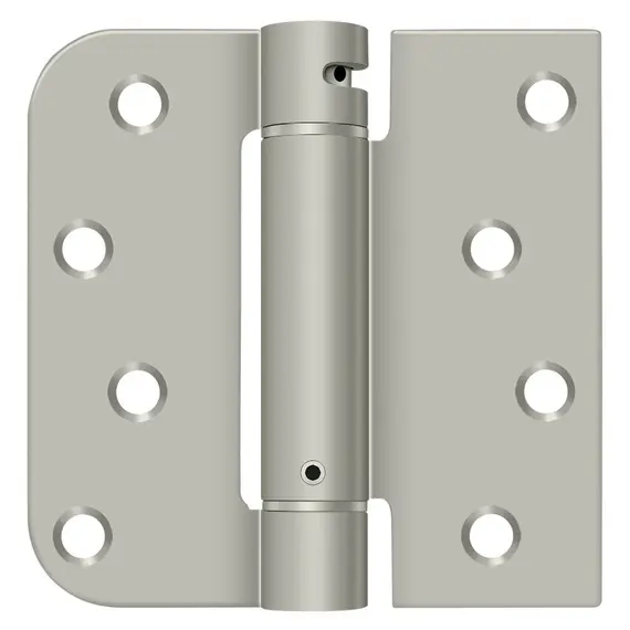 Deltana DSH4SR515-LH Left Hand 4" x 4" 5/8" Radius by Square Spring Hinge; Satin Nickel Finish