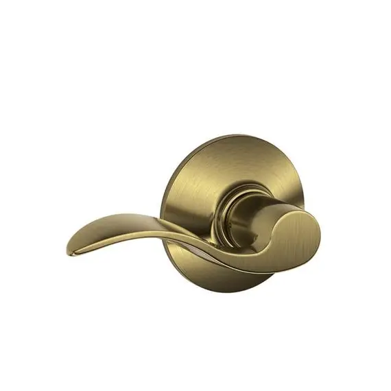 Schlage Residential F10ACC609 Accent Lever Passage Lock with 16080 Latch and 10027 Strike Antique Brass Finish