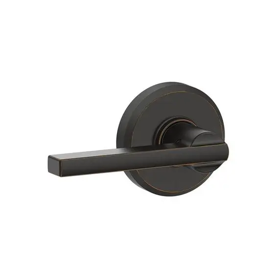 Schlage Residential F10LAT716GSN Latitude Lever with Greyson Rose Passage Lock with 16080 Latch and 10027 Strike Aged Bronze Finish