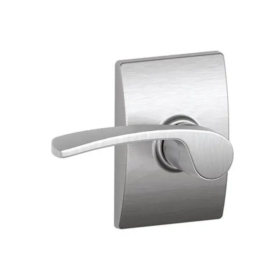 Schlage Residential F10MER626CEN Merano Lever Century Rose Passage Lock with 16080 Latch and 10027 Strike Satin Chrome Finish