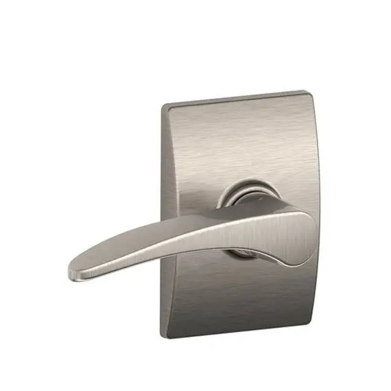 Schlage Residential F10MNH619CEN Manhattan Lever with Century Rose Passage Lock with 16080 Latch and 10027 Strike Satin Nickel Finish