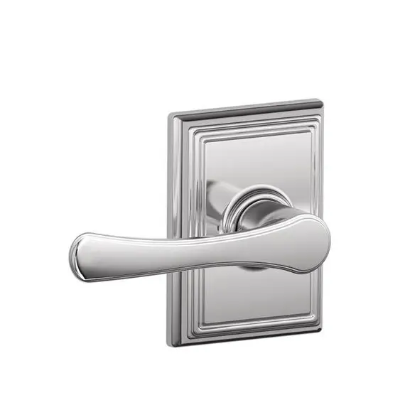 Schlage Residential F10VLA625ADD Avila Lever with Addison Rose Passage Lock with 16080 Latch and 10027 Strike Bright Chrome Finish