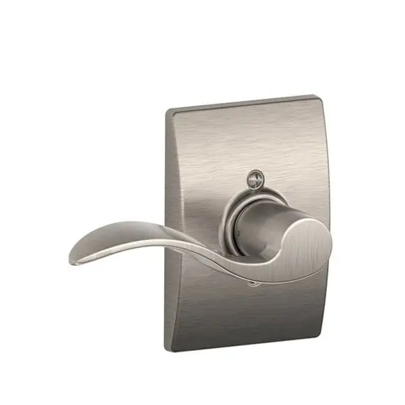 Schlage Residential F170ACC619CENRH Right Hand Accent Lever with Century Rose Half Dummy Satin Nickel Finish