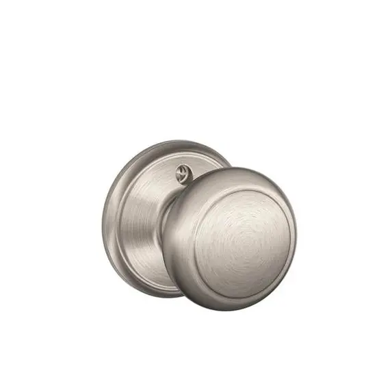 Schlage Residential F170AND619 Andover Knob Half Dummy Satin Nickel Finish