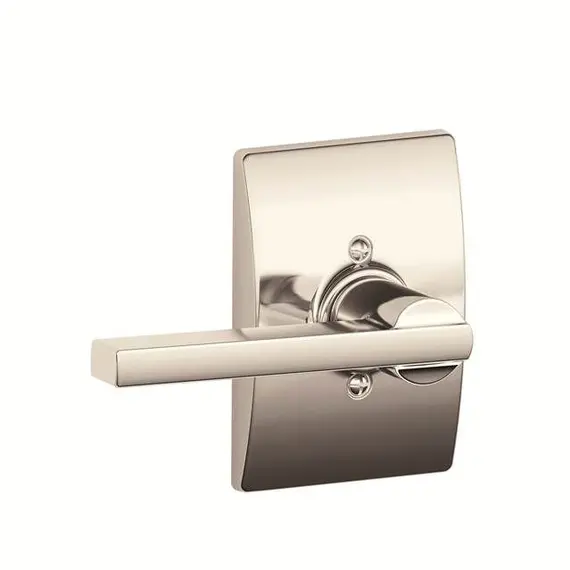 Schlage Residential F170LAT618CEN Latitude Lever with Century Rose Half Dummy Bright Nickel Finish