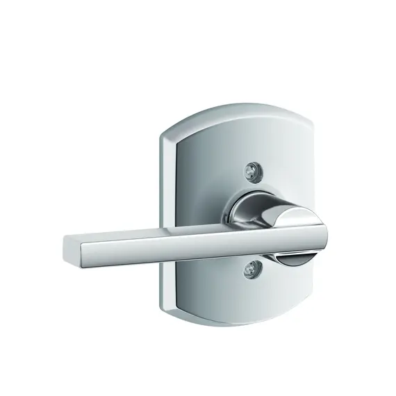 Schlage Residential F170LAT625GRW Latitude Lever with Greenwich Rose Half Dummy Bright Chrome Finish