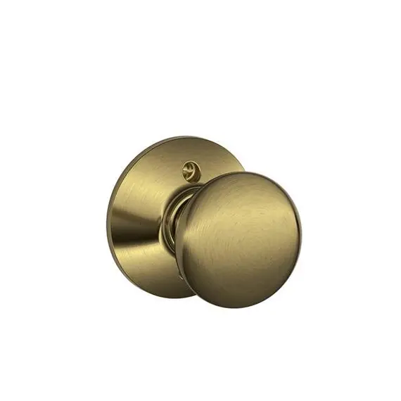 Schlage Residential F170PLY609 Plymouth Knob Half Dummy Antique Brass Finish