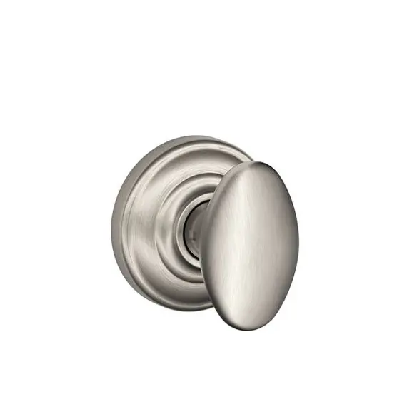 Schlage Residential F170SIE619AND Siena Knob with Andover Rose Half Dummy Satin Nickel Finish