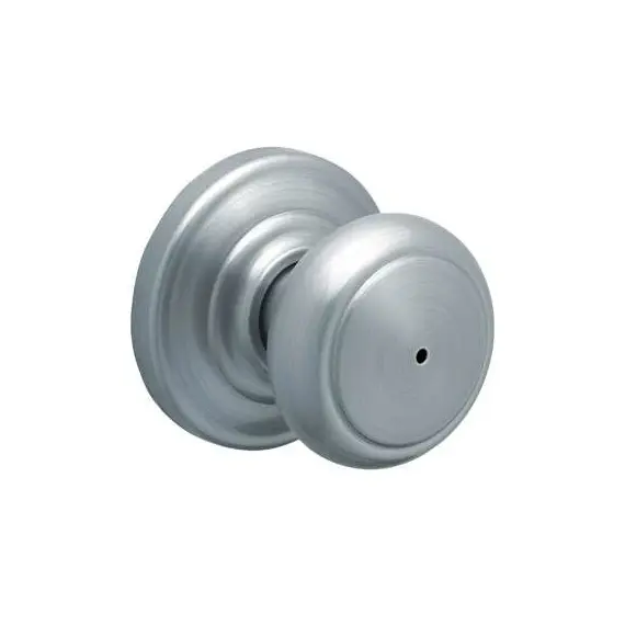 Schlage Residential F40AND626 Andover Knob Privacy Lock with 16080 Latch and 10027 Strike Satin Chrome Finish