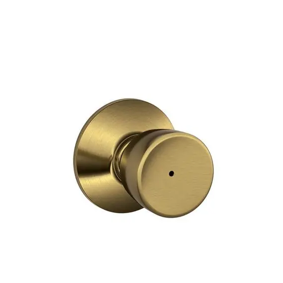 Schlage Residential F40BEL609 Bell Knob Privacy Lock with 16080 Latch and 10027 Strike Antique Brass Finish