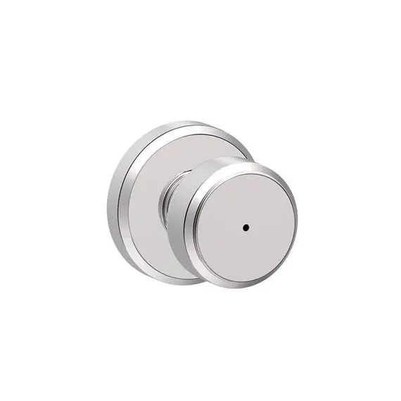 Schlage Residential F40BWE625GSN Bowery Knob with Greyson Rose Privacy Lock with 16080 Latch and 10027 Strike Bright Chrome Finish