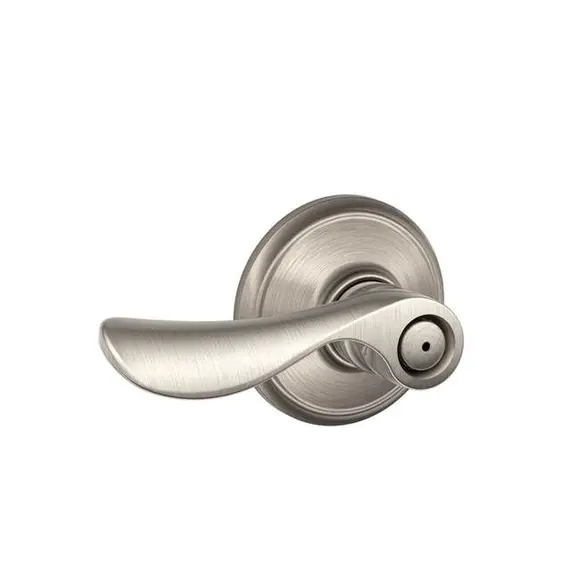 Schlage Residential F40CHP619 Champagne Lever Privacy Lock with 16080 Latch and 10027 Strike Satin Nickel Finish