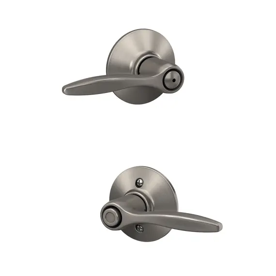 Schlage Residential F40DEL619 Delfayo Lever Privacy Lock with 16080 Latch and 10027 Strike Satin Nickel Finish