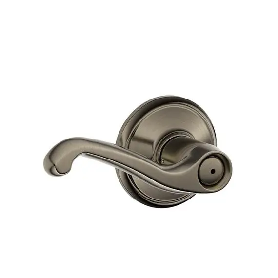 Schlage Residential F40FLA620 Flair Lever Privacy Lock with 16080 Latch and 10027 Strike Antique Nickel Finish