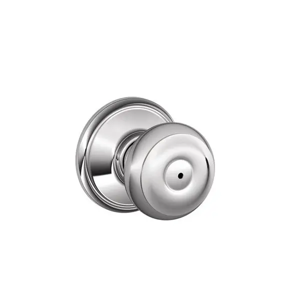 Schlage Residential F40GEO625 Georgian Knob Privacy Lock with 16080 Latch and 10027 Strike Bright Chrome Finish