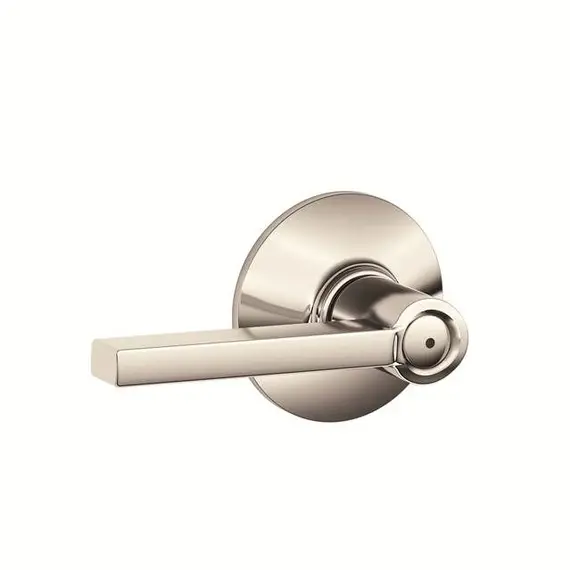 Schlage Residential F40LAT618 Latitude Lever Privacy Lock with 16080 Latch and 10027 Strike Bright Nickel Finish