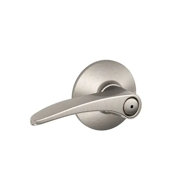 Schlage Residential F40MNH619 Manhattan Lever Privacy Lock with 16080 Latch and 10027 Strike Satin Nickel Finish