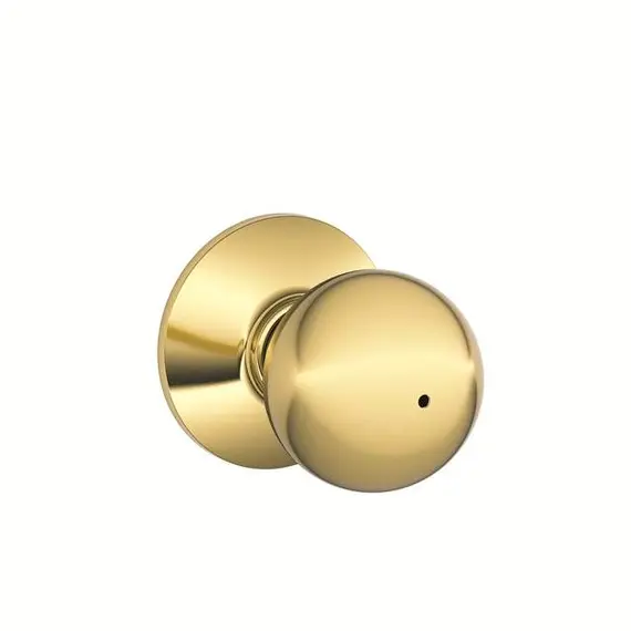 Schlage Residential F40ORB605625 Orbit Knob Privacy Lock with 16080 Latch and 10027 Strike Bright Brass by Bright Chrome Finish