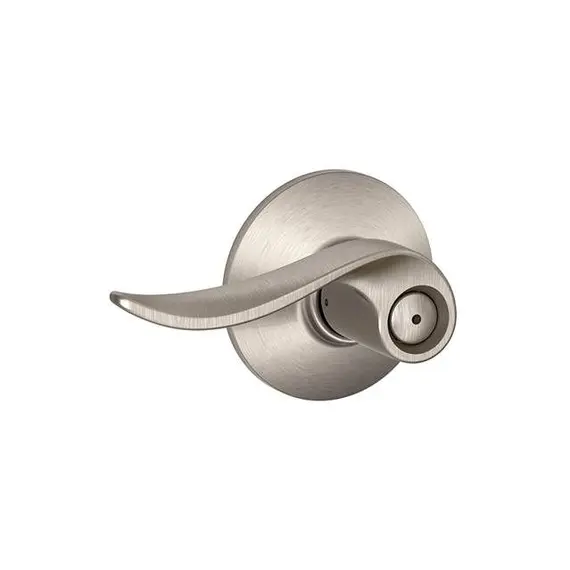 Schlage Residential F40SAC619 Sacramento Lever Privacy Lock with 16080 Latch and 10027 Strike Satin Nickel Finish