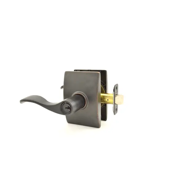 Schlage Residential F51AACC622CEN Accent Lever with Century Rose Keyed Entry Lock C Keyway with 16211 Latch and 10063 Strike Matte Black Finish