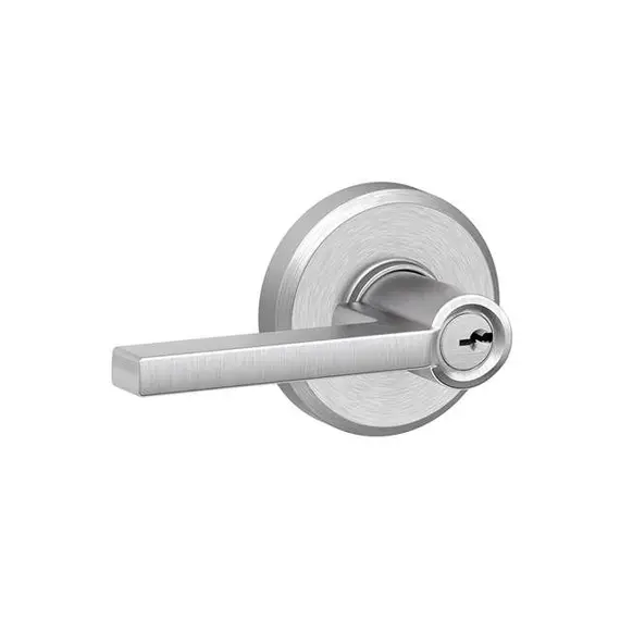 Schlage Residential F51ALAT626GSN Latitude Lever with Greyson Rose Keyed Entry Lock C Keyway with 16211 Latch and 10063 Strike Satin Chrome Finish