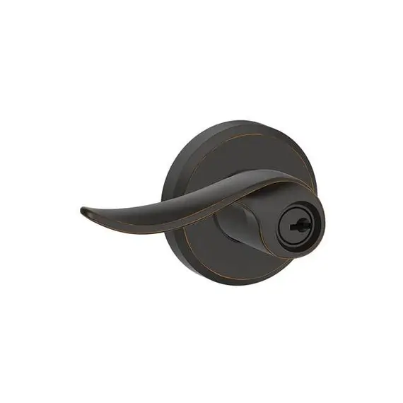 Schlage Residential F51ASAC716GSN Sacramento Lever with Greyson Rose Keyed Entry Lock C Keyway with 16211 Latch and 10063 Strike Aged Bronze Finish