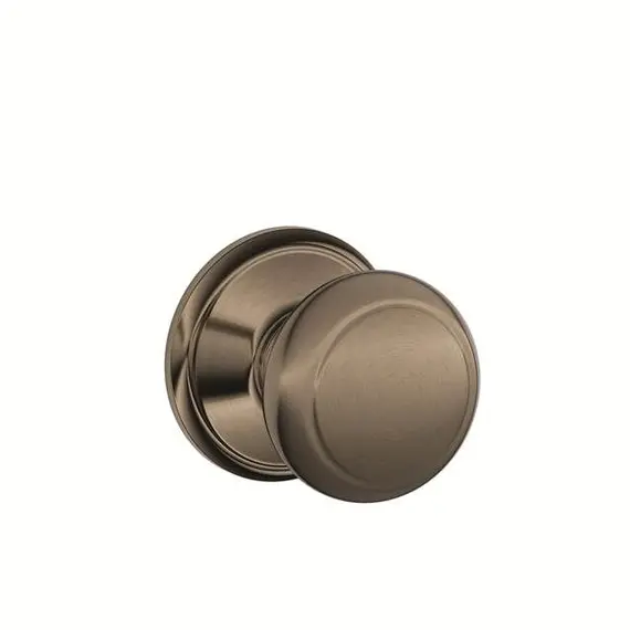 Schlage Residential F59AND620 Andover Knob Interior Active Trim with 12326 Latch and 10269 Strikes Antique Nickel Finish