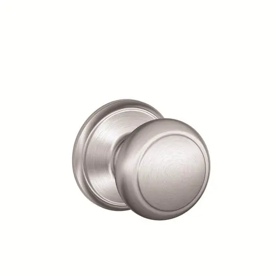 Schlage Residential F59AND626 Andover Knob Interior Active Trim with 12326 Latch and 10269 Strikes Satin Chrome Finish