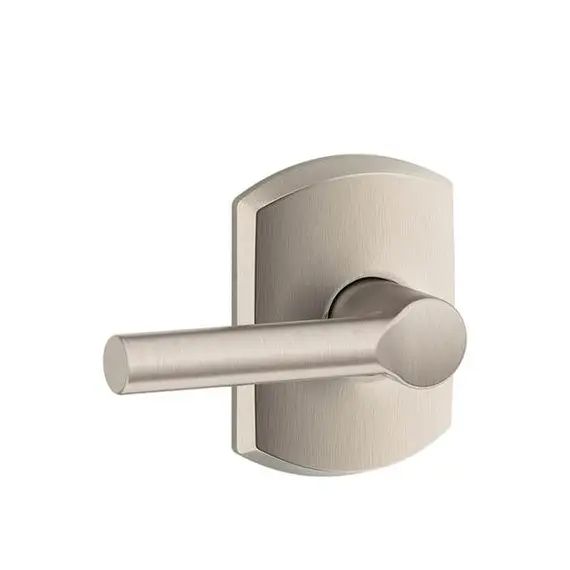 Schlage Residential F59BRW619GRW Broadway Lever with Greenwich Rose Interior Active Trim with 12326 Latch and 10269 Strikes Satin Nickel Finish