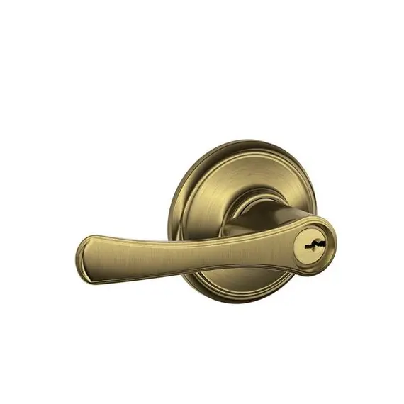 Schlage Residential F80VLA609 Avila Lever Storeroom Lock C Keyway with 16211 Latch and 10063 Strike Antique Brass Finish