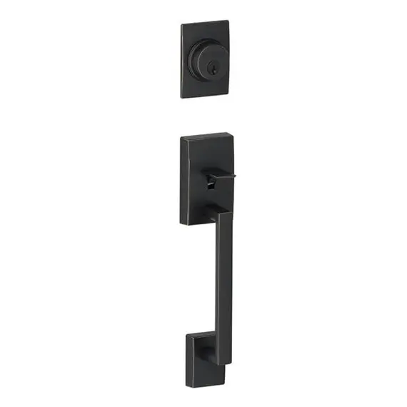 Schlage Residential F92CEN622 Century Dummy Exterior Handleset Only Matte Black Finish