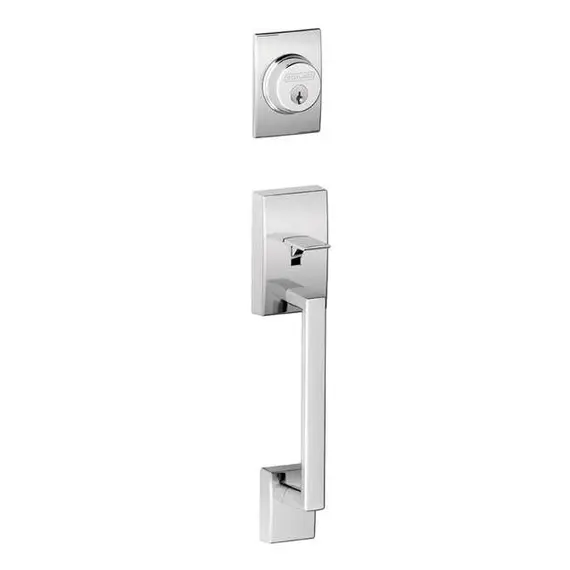 Schlage Residential F92CEN625 Century Dummy Exterior Handleset Only Bright Chrome Finish