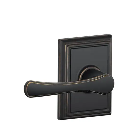 Schlage Residential F94VLA716ADD Avila Lever with Addison Rose Dummy Interior Trim Aged Bronze Finish