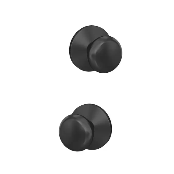 Schlage Residential FC172PLY622KIN Schlage Custom  Plymouth Knob with Kinsler Rose Non Turning Double Dummy Pair Matte Black Finish