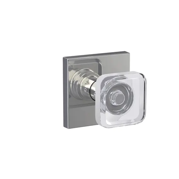 Schlage Residential FC21KYL625COL Schlage Custom  Kyle Glass Knob with Collins Rose Passage and Privacy Lock with 16600 Latch and 10027 Strike Bright Chrome Finish