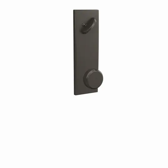 Schlage Residential FCT59BWE530CEN Schlage Custom  Bowery Knob with Century Escutcheon Interior Active Trim with 16680 Latch and 10269 Strike Black Stainless Finish