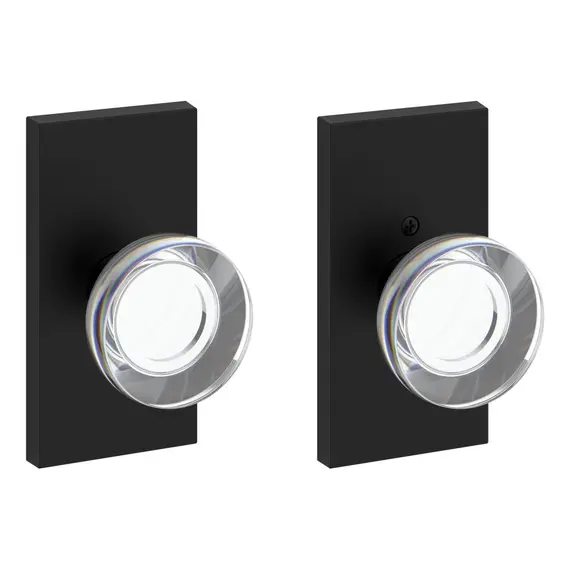 Baldwin FDCCYCFR190 Full Dummy Contemporary Crystal Knob and Contemporary 5" Rose Satin Black Finish