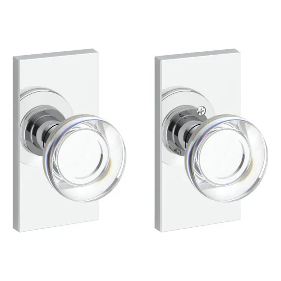 Baldwin FDCCYCFR260 Full Dummy Contemporary Crystal Knob and Contemporary 5" Rose Bright Chrome Finish