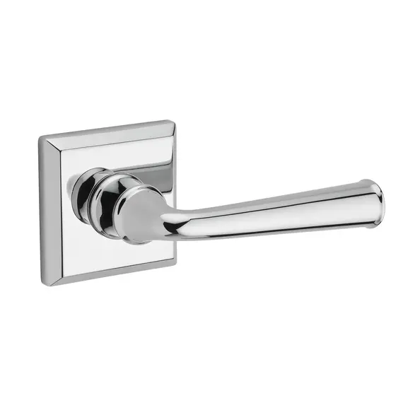 Baldwin FDFEDTSR260 Full Dummy Federal Lever and Traditional Square Rose Bright Chrome Finish