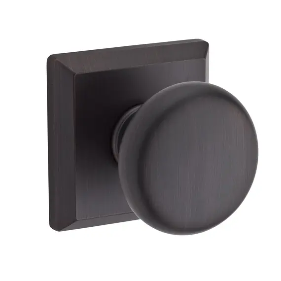 Baldwin FDROUTSR112 Full Dummy Round Knob and Traditional Square Rose Venetian Bronze Finish